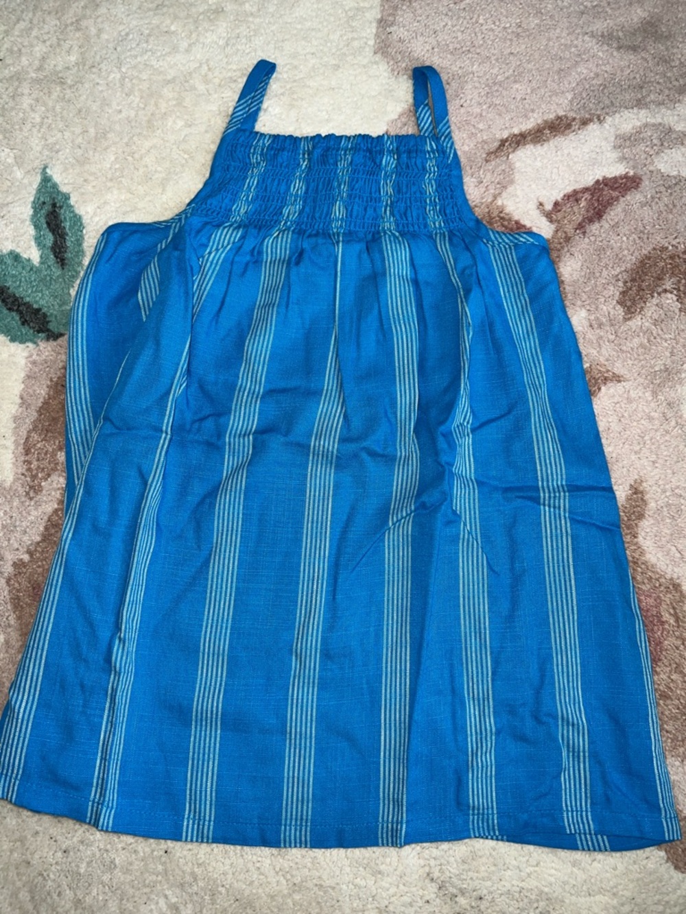 NEW Epic Threads Blue Paradise Striped Pinafore Dress with White Tee - Picture 4 of 7
